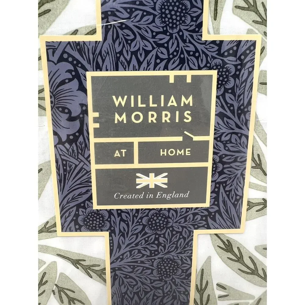 William Morris Original Willow Artichoke Green KING Cotton Percale Sheet Set NIP